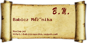Babicz Mónika névjegykártya